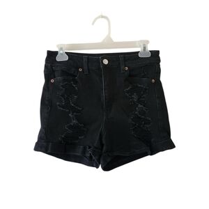 American Eagle Black Mom Denim Shorts